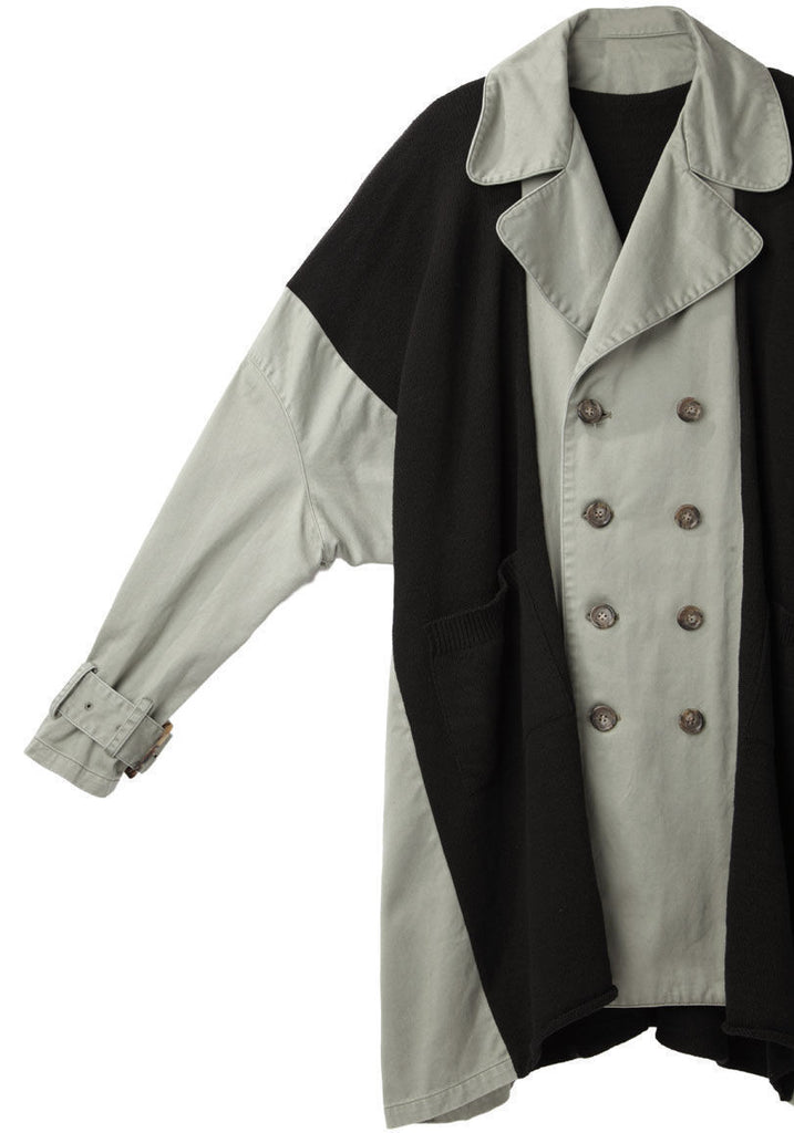 Knit Panel Army Coat