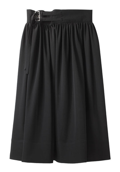 Long Gathered Skirt - Black