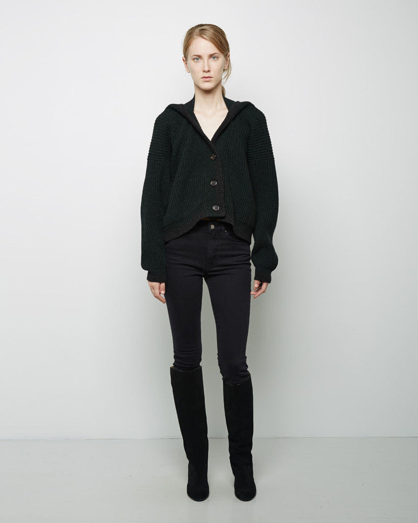 Cut-Out Hanging Collar Cardigan