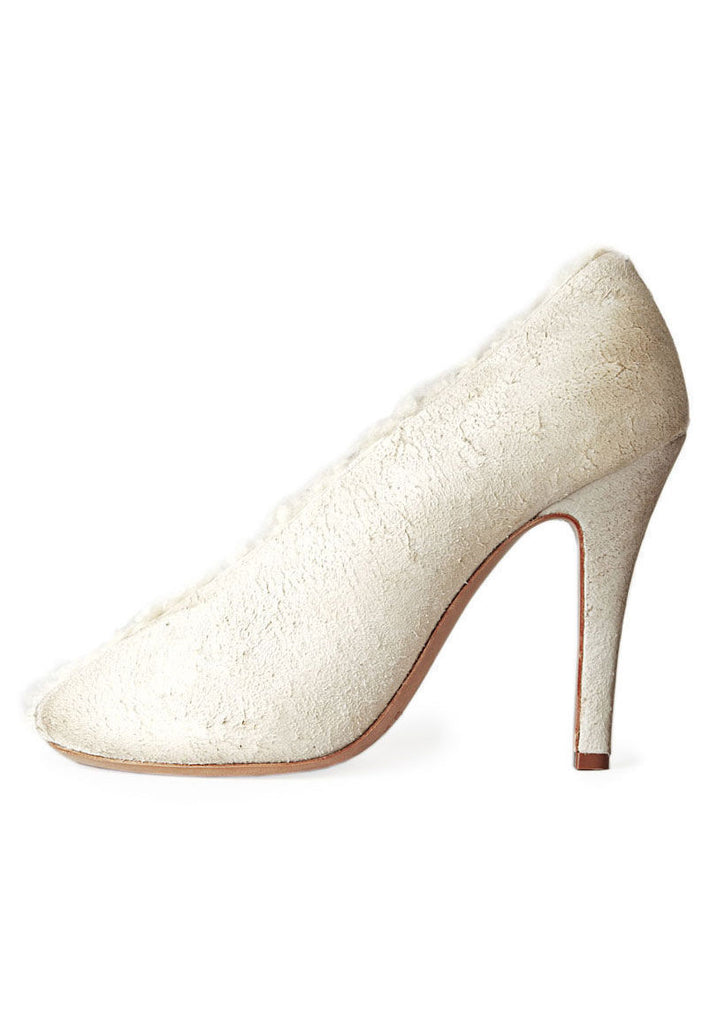 Shearling Peeptoe-Pump