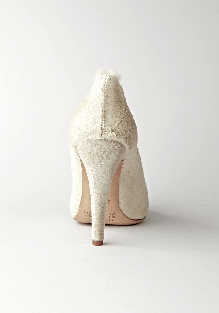 Shearling Peeptoe-Pump