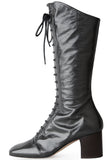 Lace-Up Mid Calf Boot
