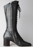 Lace-Up Mid Calf Boot