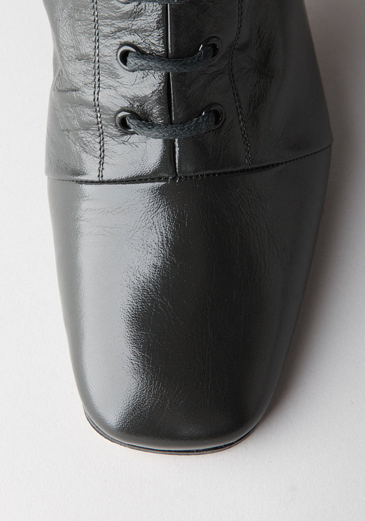 Lace-Up Mid Calf Boot