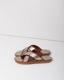 Metallic Criss-Cross Strap Sandal
