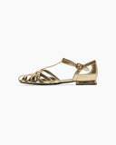 Metallic Woven T-Strap Sandal
