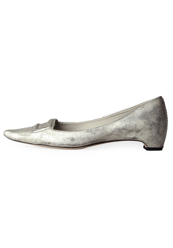 Pointy Toe Flat w/ Covered Buckle