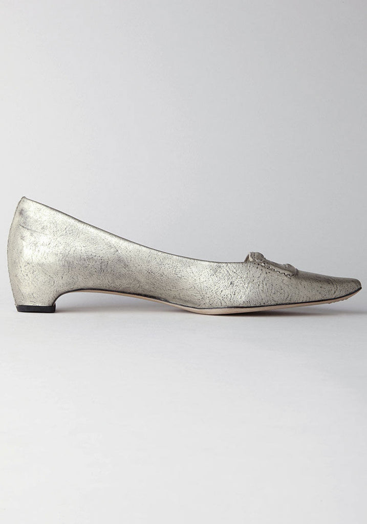 Pointy Toe Flat w/ Covered Buckle