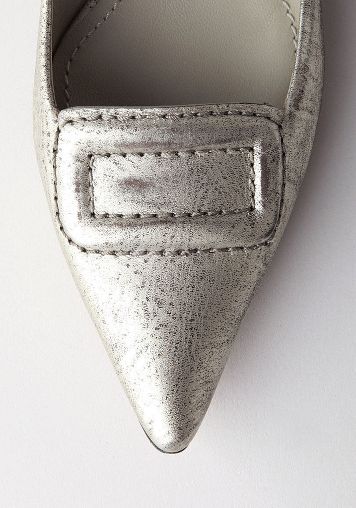 Pointy Toe Flat w/ Covered Buckle