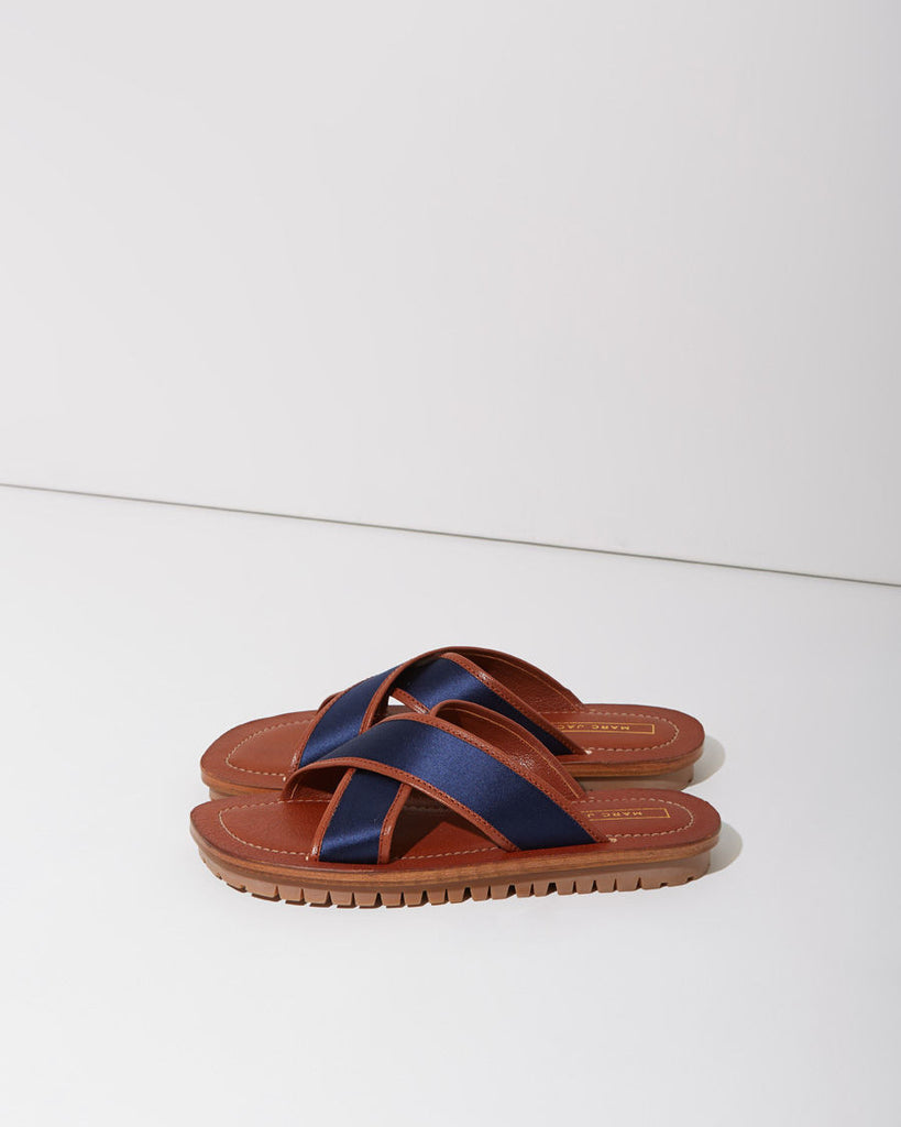Sateen Criss-Cross Strap Sandal