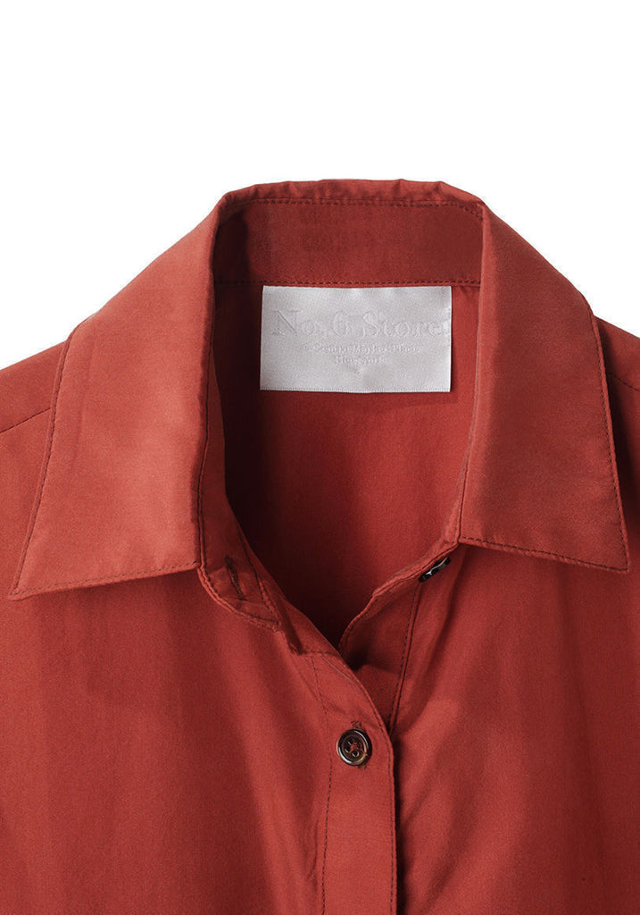 Boxy Cropped Silk Shirt