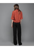 Boxy Cropped Silk Shirt