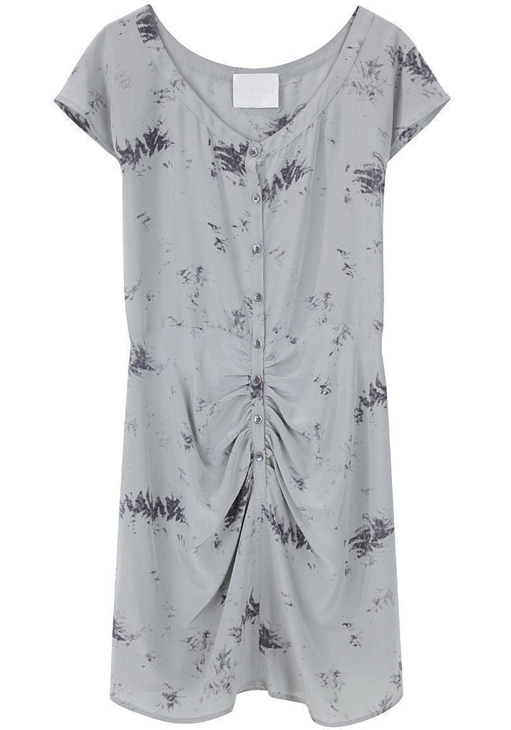 Button Front Ruched Dress