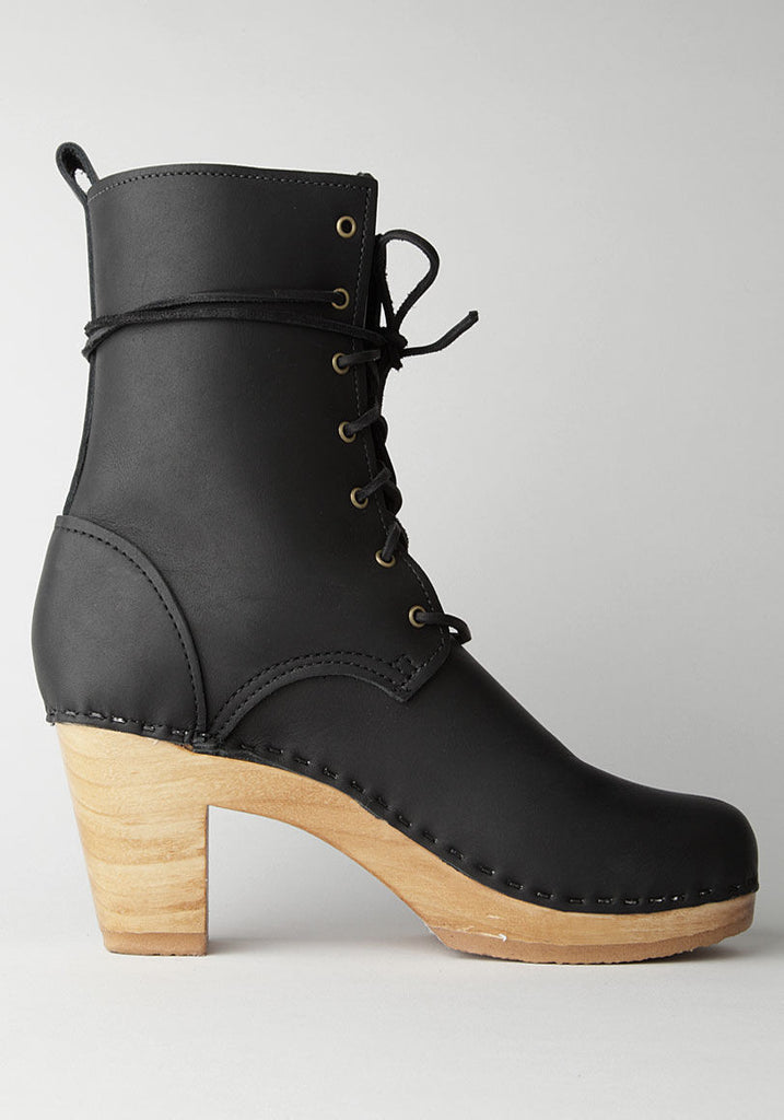 Lace-Up High Heel Boot