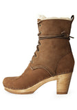 Lace-Up High Heel Boot with Shearling