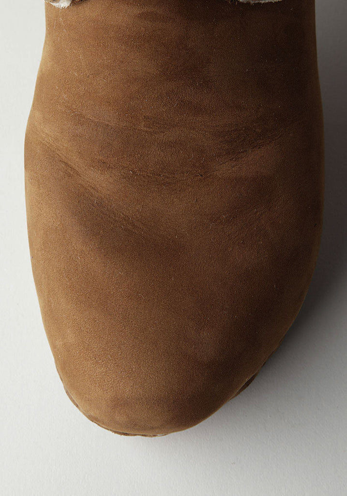 Lace-Up High Heel Boot with Shearling