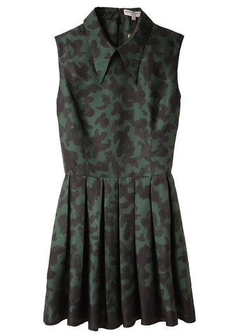 Camo Pointed Collar Dress