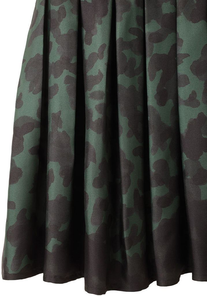 Camo Pointed Collar Dress