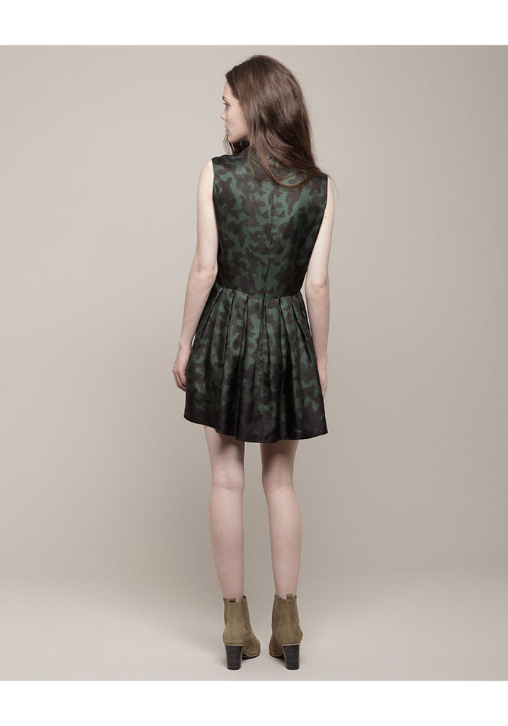 Camo Pointed Collar Dress