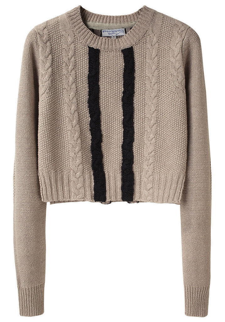 Cropped Cable Pullover