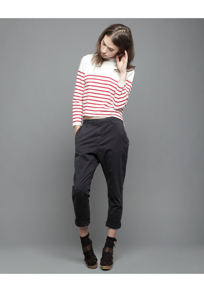 Cropped Red Stripe Top
