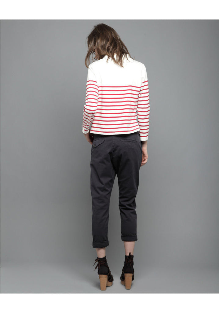 Cropped Red Stripe Top