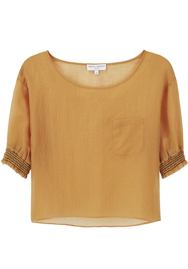 Gauzy Smocked Tee