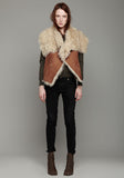 High Collar Shearling Vest