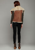 High Collar Shearling Vest