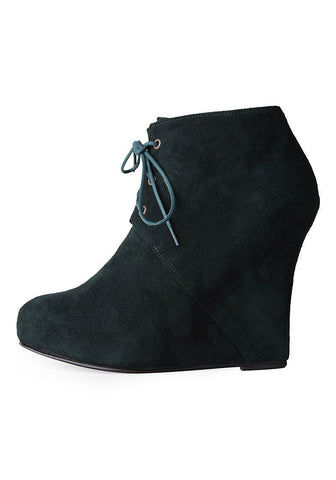 Lace Up Wedge Boot