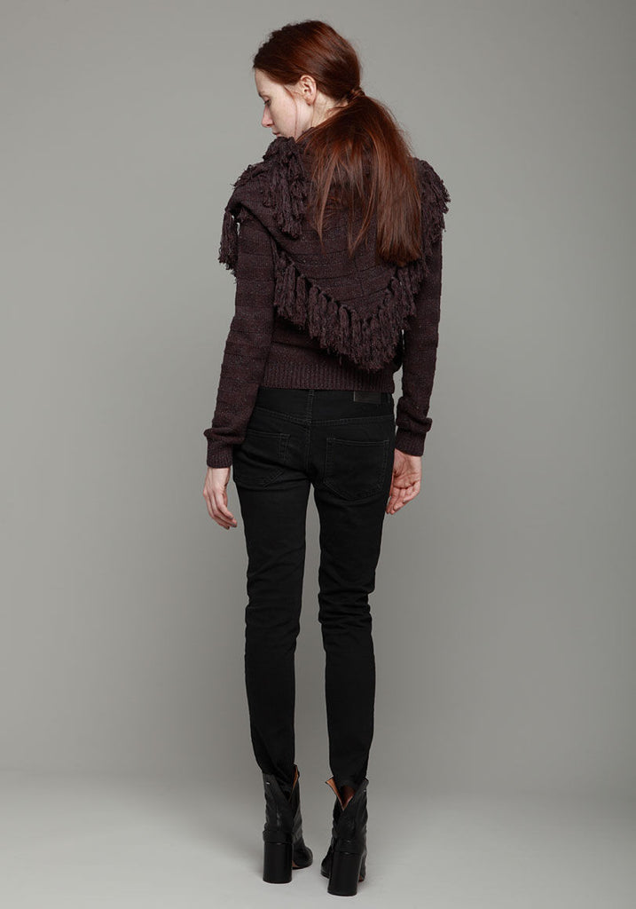 Stripe Pullover with Scarf