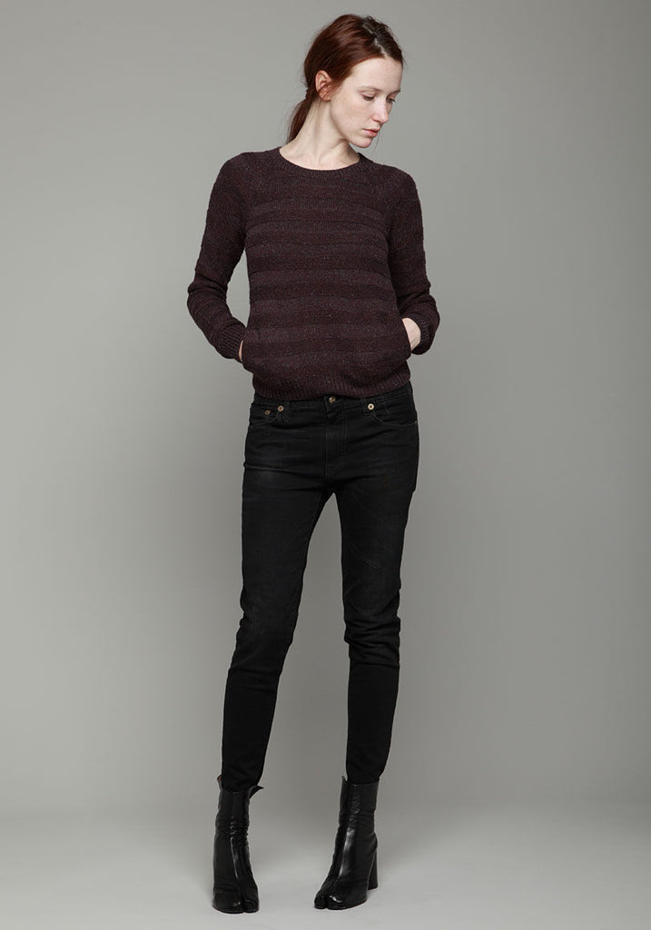 Stripe Pullover with Scarf