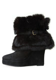 Wedge Fur Cuff Boot