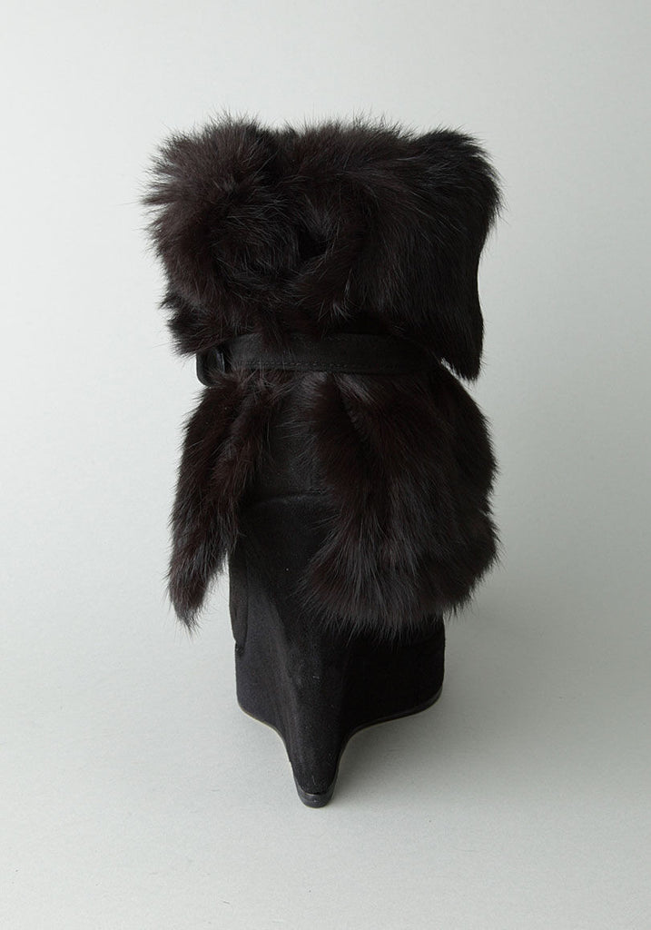 Wedge Fur Cuff Boot