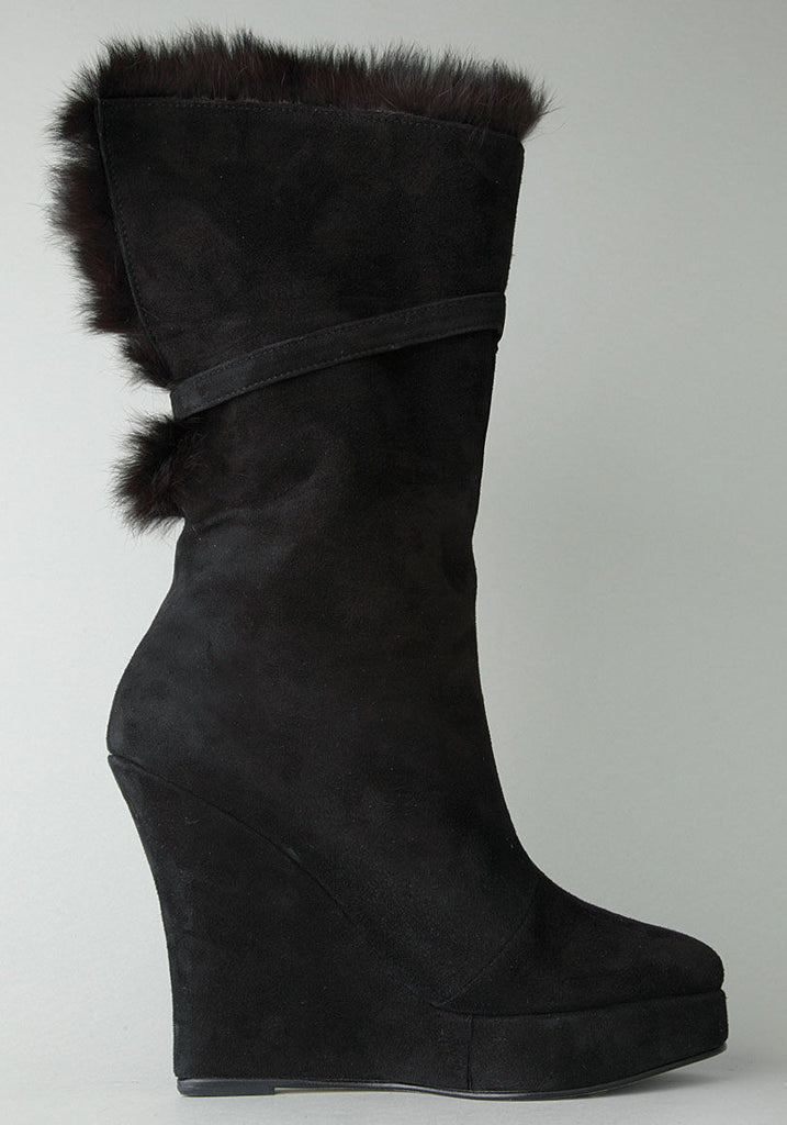 Wedge Fur Cuff Boot