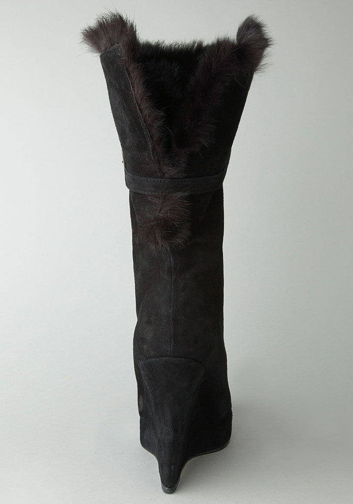 Wedge Fur Cuff Boot