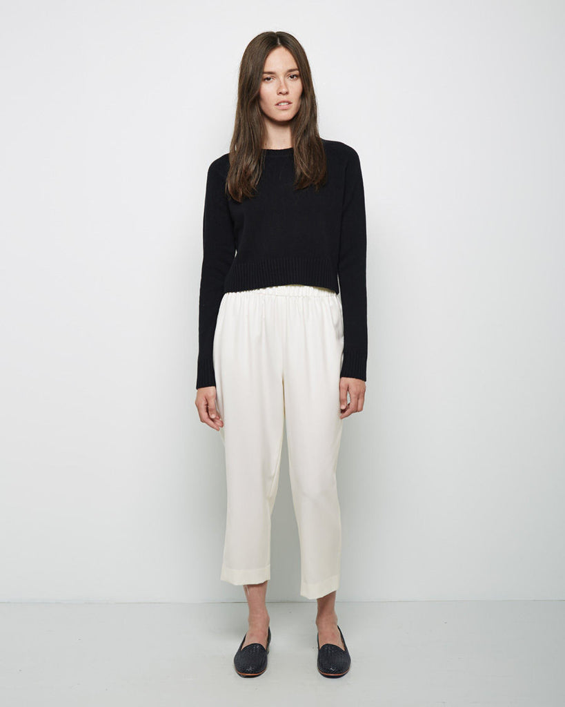 Cropped Merino Knit Pullover
