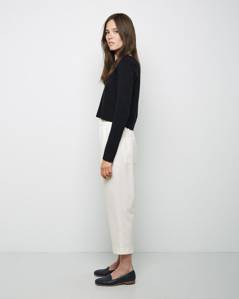 Cropped Merino Knit Pullover