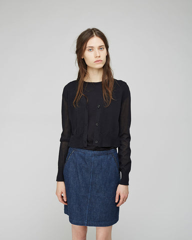 Gauzy Mesh Cropped Cardi