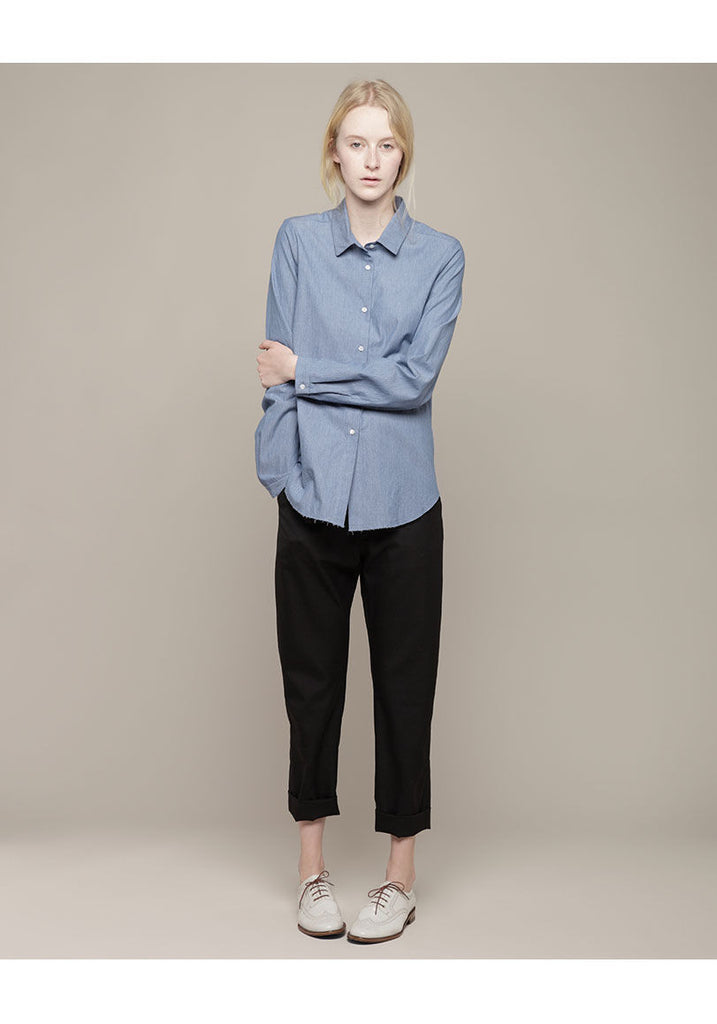 Raw Edge Hem Shirt