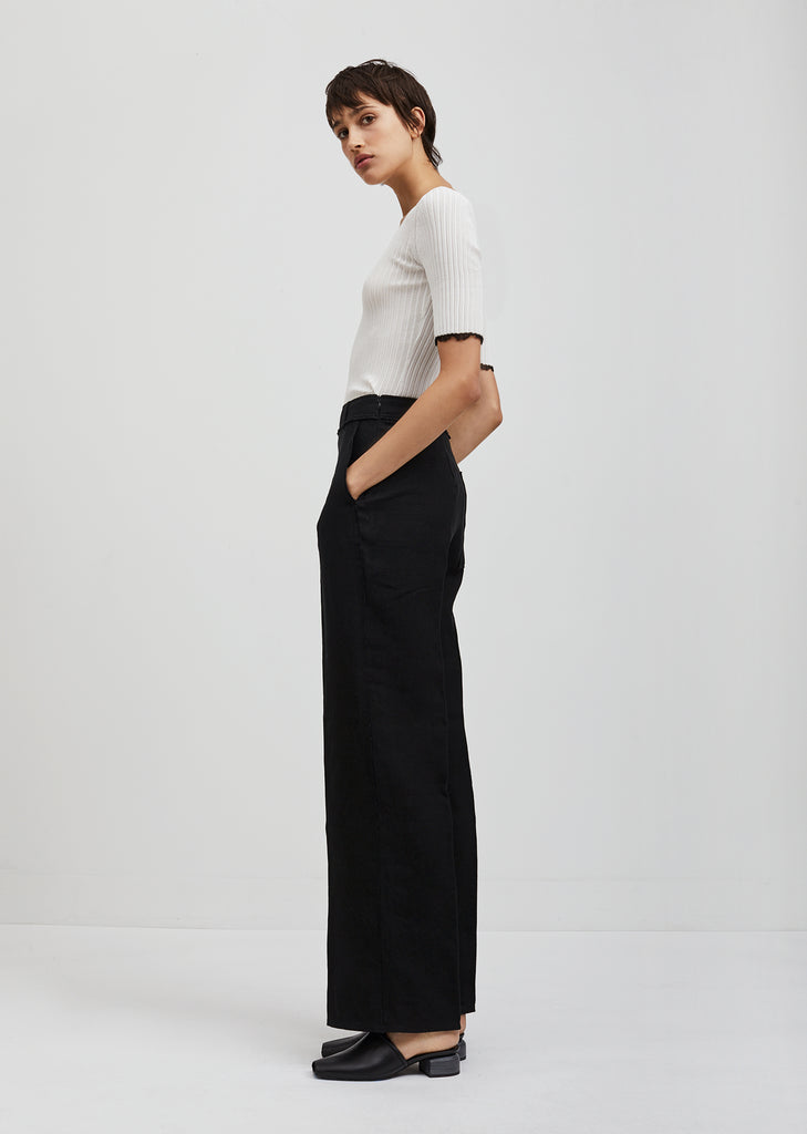 Marcelle Raw Zippered Trousers