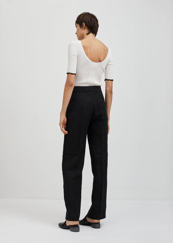 Marcelle Raw Zippered Trousers