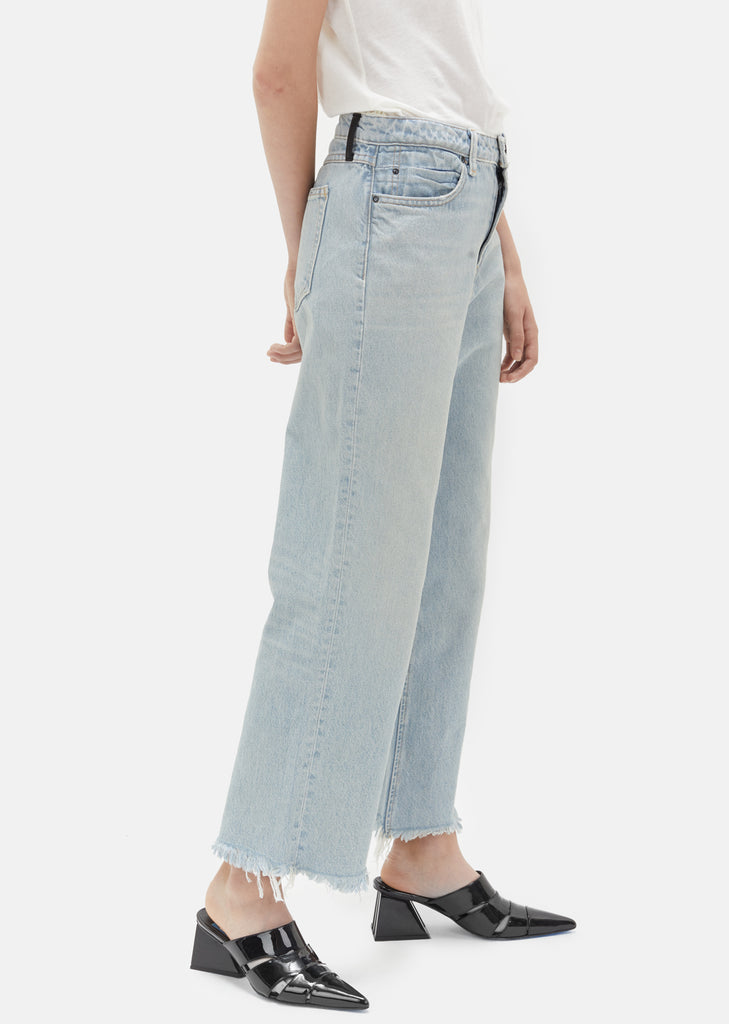 Cropped Loose Kick Bleach Jeans