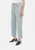 Cropped Loose Kick Bleach Jeans