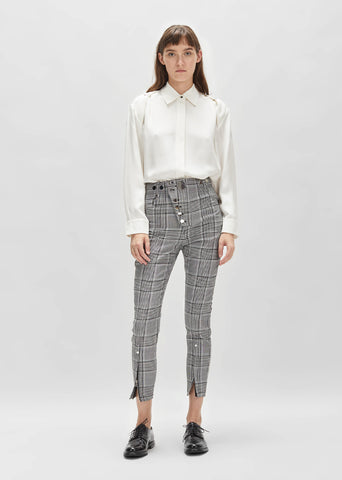 Mixed Snap Detail High Waisted Legging
