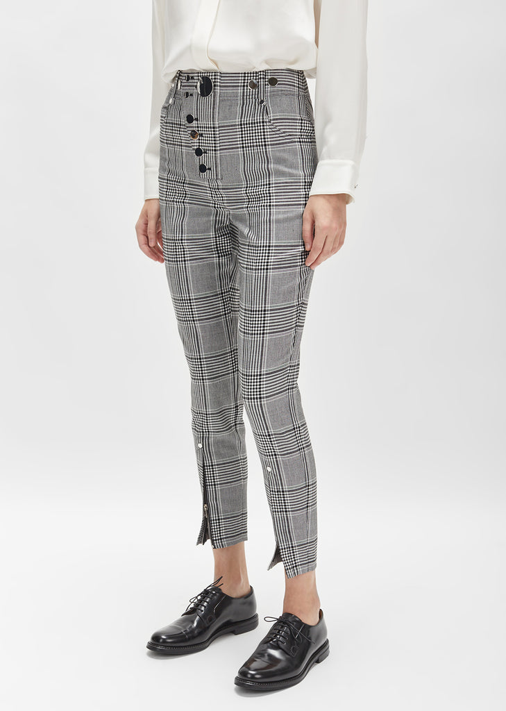 Mixed Snap Detail High Waisted Legging