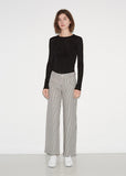 Frayed Striped Cotton Pants