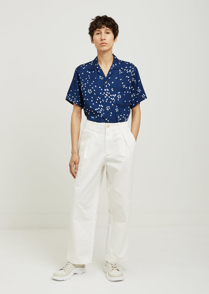 Herringbone One Tuck Work Pants