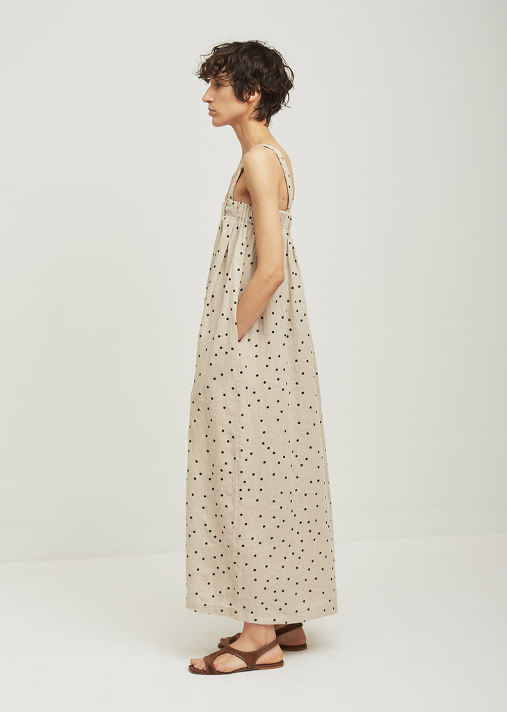 Wide Cut Pleated Linen Jumper