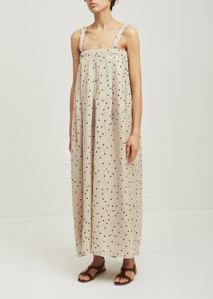 Wide Cut Pleated Linen Jumper